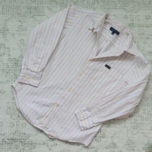Faconnable Kids Pink and White Striped Button Down Shirt
